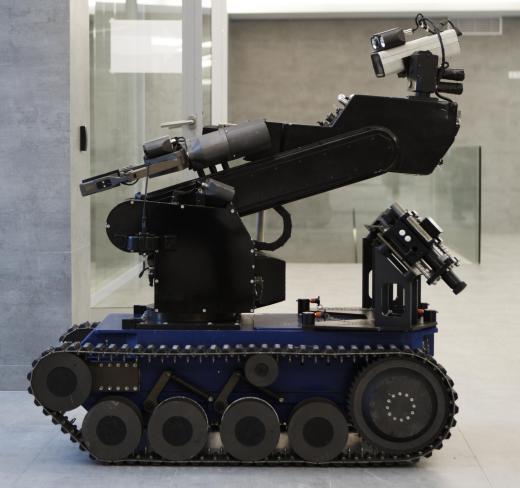 Bomb-defusing robots have manipulators that can move objects or slice wires.