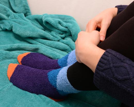 Fleece may be used to make cold weather clothing like socks.