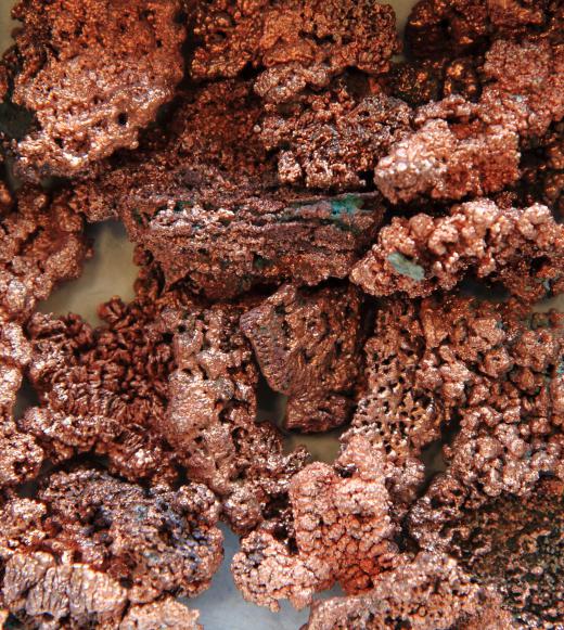 Biomining is used to extract copper from copper ore.