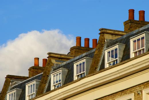 Parapets on London rooftops.