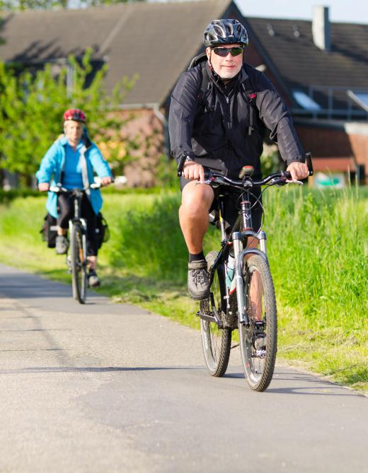 Helmets are important safety equipment for bicycling.