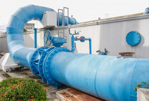 Water is often piped from large feed tanks back into the system through a series of pipes that can be open and closed.