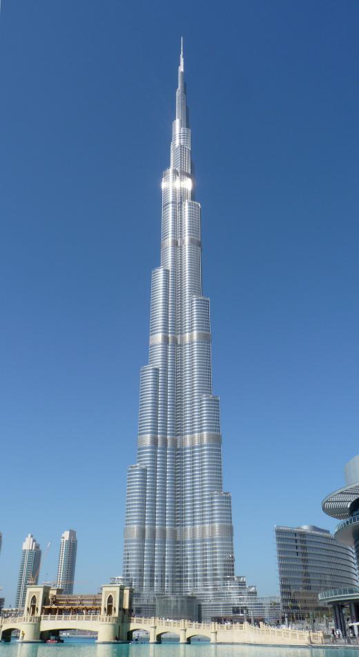 The Burj Khalifa, a skyscraper in Dubai, has several sky lobbies.