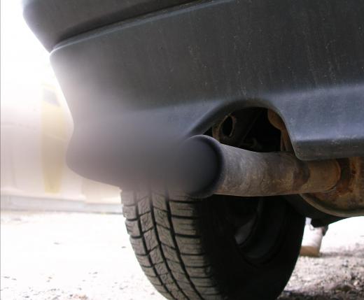 An emissions check tests the exhaust from a vehicle.