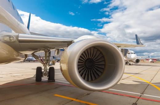 Aircraft jet engines compress air and mix it with fuel to power combustion and create thrust.