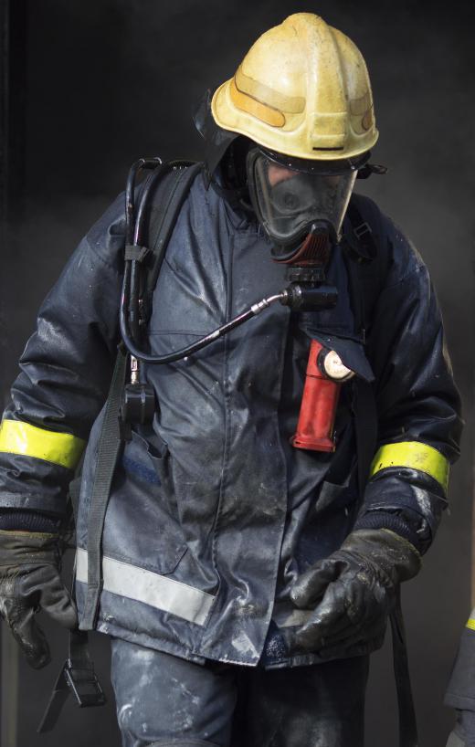 Firefighters wear protective clothing to protect themselves.