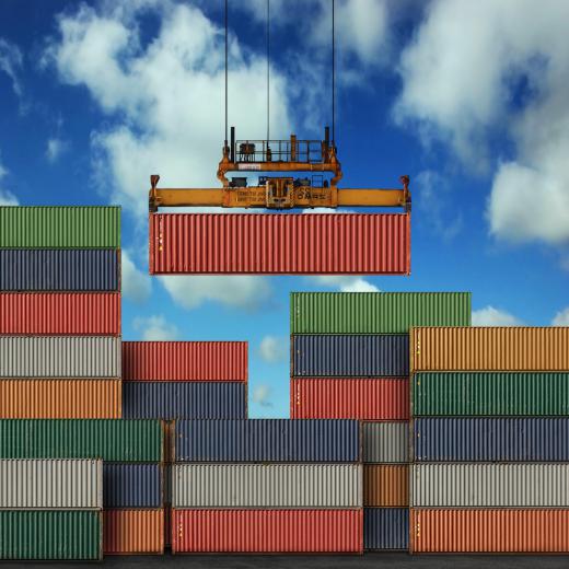 The modern shipping industry relies on intermodal containers, which can be transported via sea, land, or air, to move merchandise.