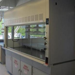 Hazardous gases and fumes must be routed through a fume hood to control air quality.