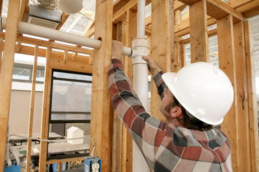 Water pipes run within the walls of buildings to bring potable drinking water to residents.