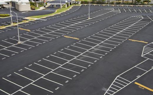 Stormwater can gather on impervious surfaces, such as parking lots.