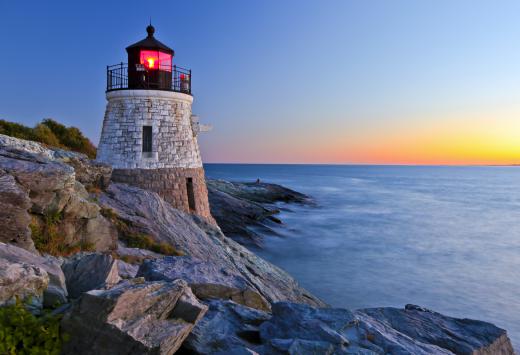 Lighthouse with a Fresnel spotlight.