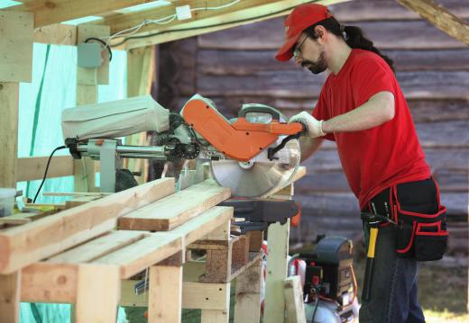 Miter gauges help saws make angled cuts.