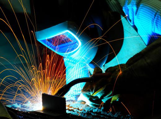 Metal arc welding requires skill and dexterity.