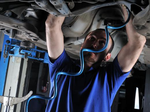 Many mechanic's tools are tethered to the pneumatic compressor using an air hose.