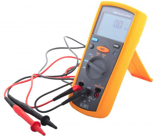 A solenoid can be tested with a multimeter, which measures voltage.