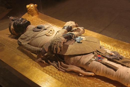 The word "mummy" is derived from the Arabic word for bitumen.