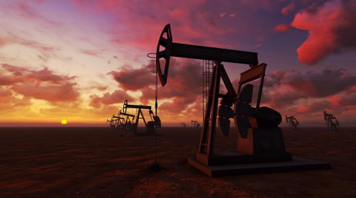 Oil brought to the surface by a pumpjack may be stored in an oil reserve tank.