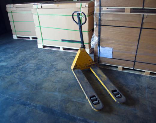 Pallet stackers help lift and move palletized goods.