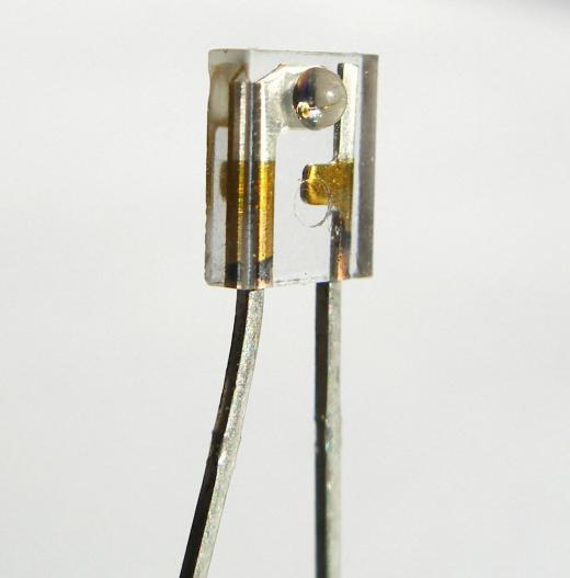 A photodiode is used to detect and convert light into an energy signal.