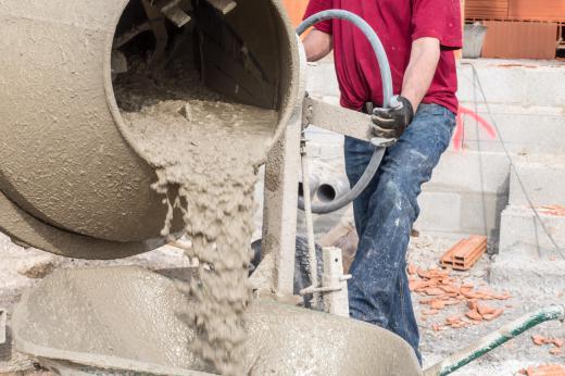 Plain concrete begins as a gravel mix that is combined with water.