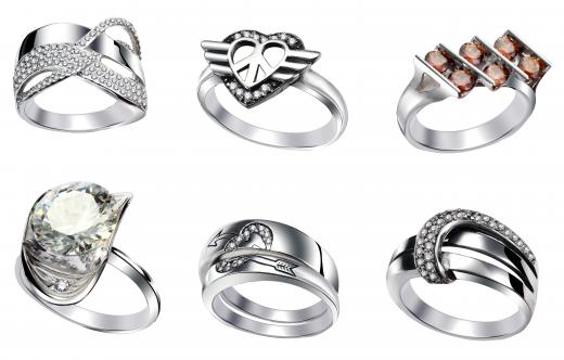 Rhodium plated rings.