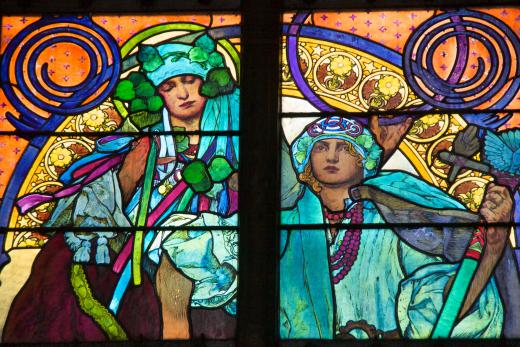 A glazier may be responsible for fitting stained glass windows.