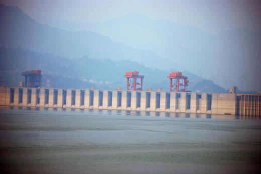 The Three Gorges Dam, which spans the Yangtze River in Hubei province, China.