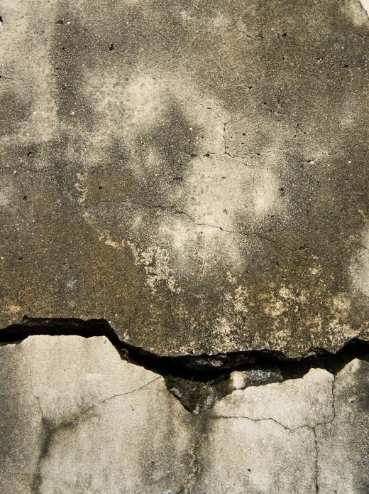 A closeup of a crack in concrete.