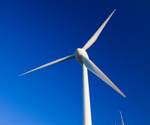 A horizontal axis wind propeller.