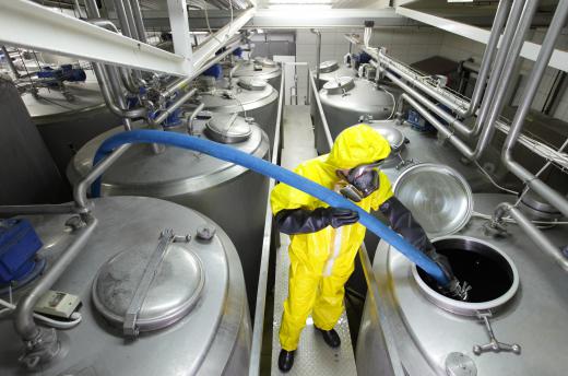 Degreasing chemical detergents are commonly used in manufacturing facilities.