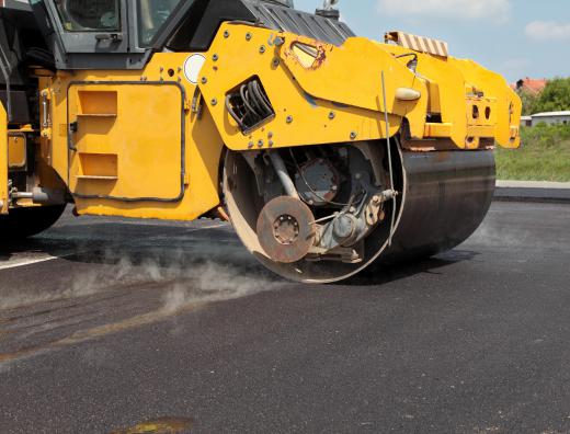 Road rollers compress dirt or asphalt to create a smooth, level surface.